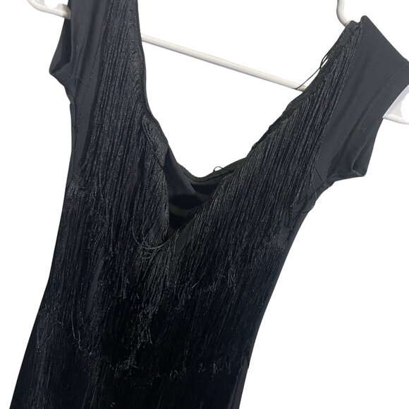 Shein BAE Womens Black Fringe Sleeveless Dress US M 6 EU 38 - Picture 2 of 5
